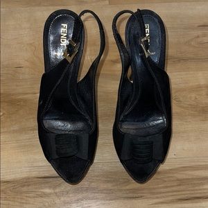 100% Authentic Fendi platform sandals with bow
